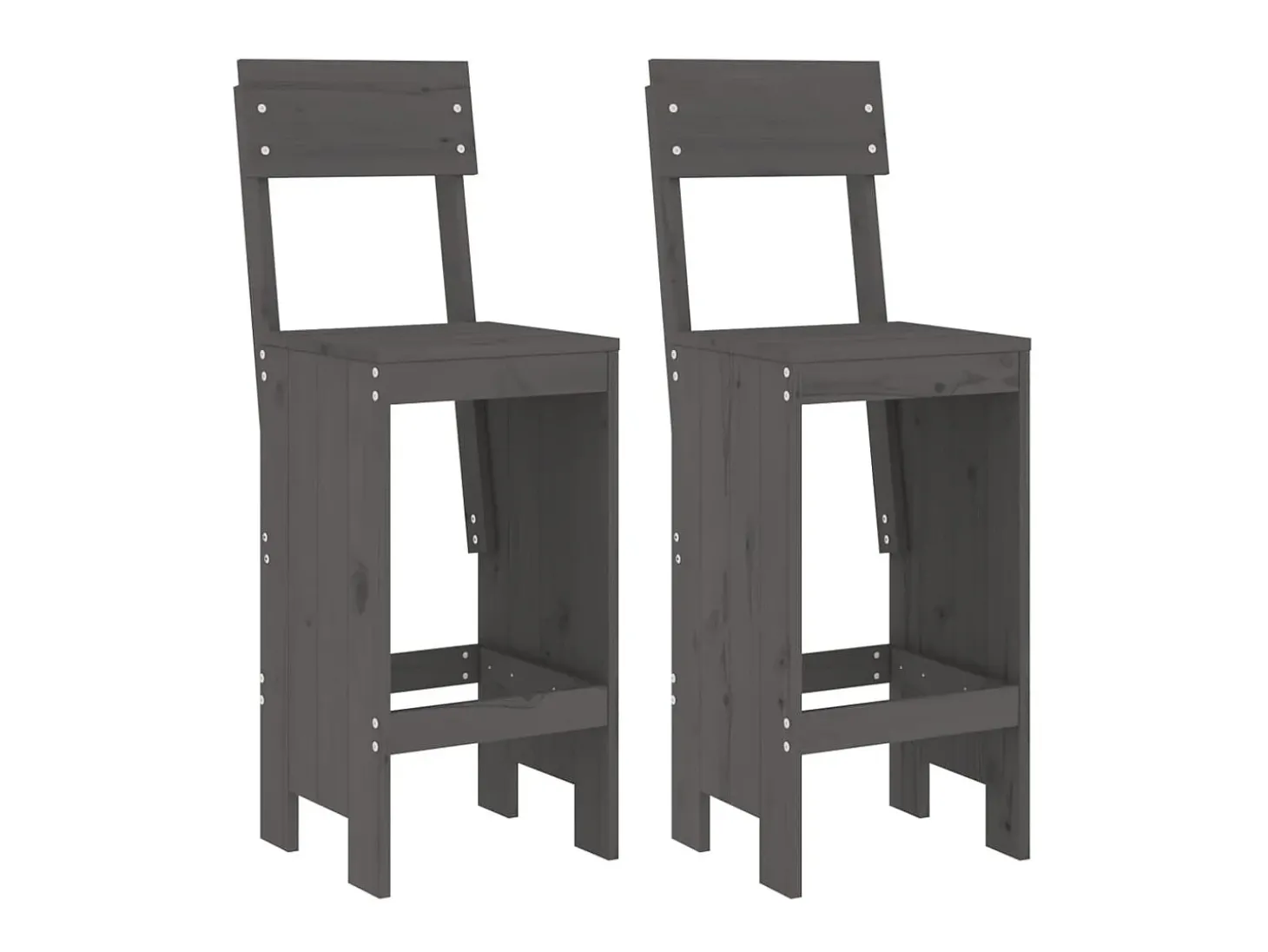 Cadeiras de bar 2 pcs 40x48,5x115,5 cm pinho maciço cinzento PT526660