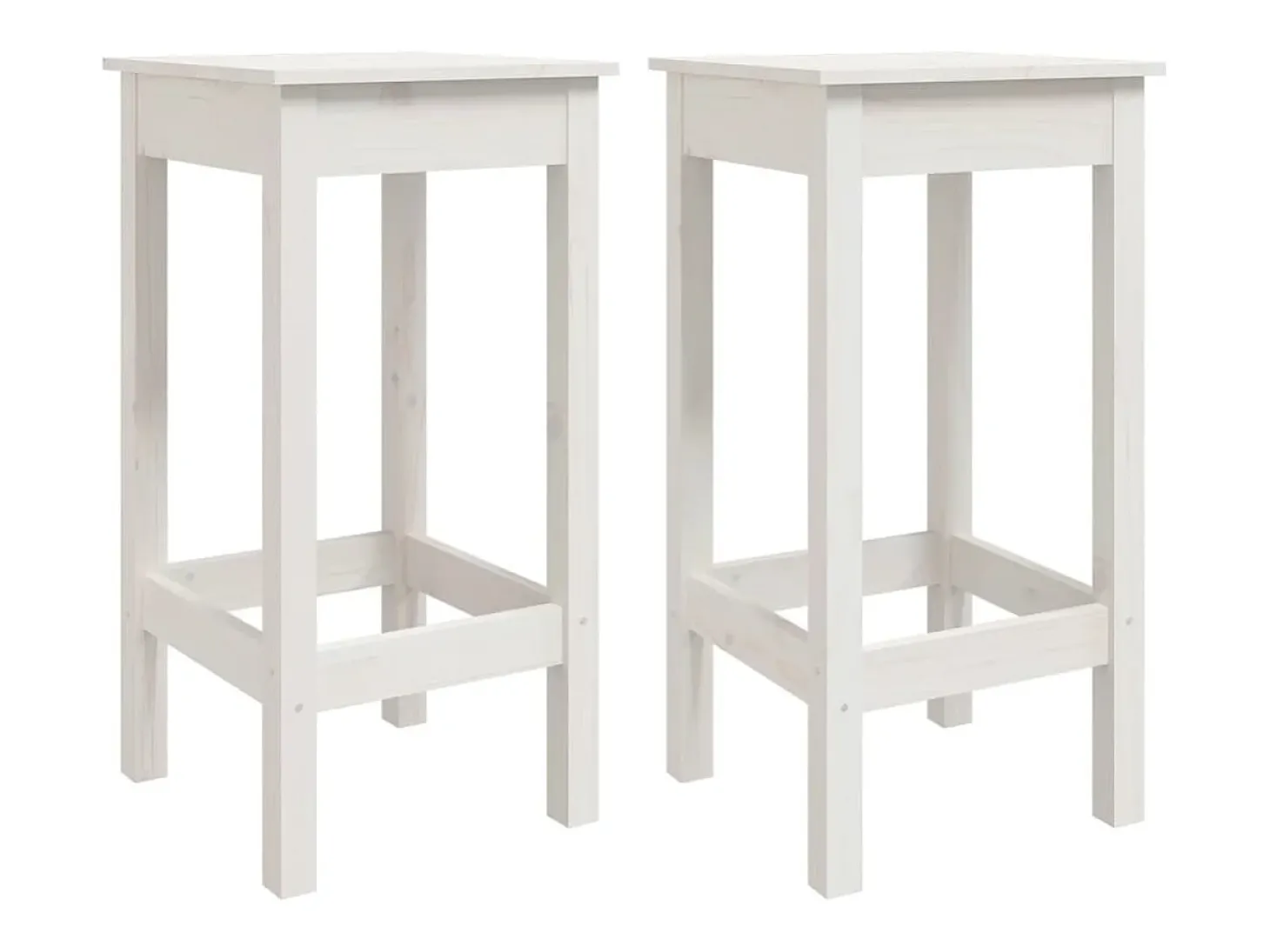 Cadeiras de bar 2 pcs 40x40x78cm madeira de pinho maciça branco PT137898