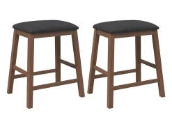 cadeiras de bar c/ almofadões 2pcs madeira seringueira maciça