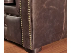 Cadeirão 100% pele envelhecida estilo chesterfield - CLOTAIRE
