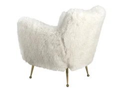 Cadeirão branco em tecido de pelo comprido 5191 ANGEL CERDA