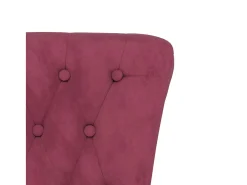 Cadeirão c/ encosto alto veludo vermelho-tinto design de botões