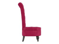 Cadeirão c/ encosto alto veludo vermelho-tinto design de botões
