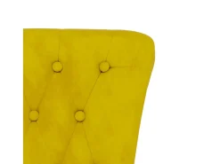 Cadeirão com encosto alto veludo amarelo design de botões