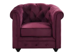 Cadeirão conforto de veludo roxo CHESTERFIELD -Preço baixo