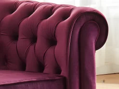 Cadeirão conforto de veludo roxo CHESTERFIELD -Preço baixo