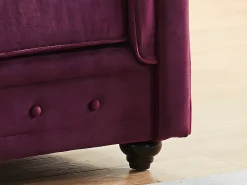 Cadeirão conforto de veludo roxo CHESTERFIELD -Preço baixo