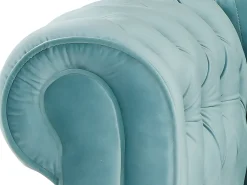 Cadeirão conforto em veludo azul pastel - CHESTERFIELD