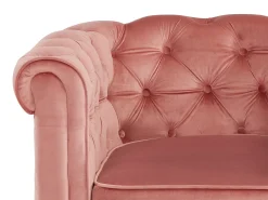 Cadeirão conforto em veludo roa pastel - CHESTERFIELD