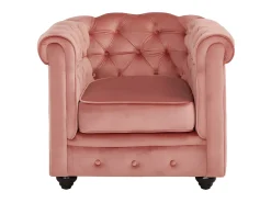 Cadeirão conforto em veludo roa pastel - CHESTERFIELD