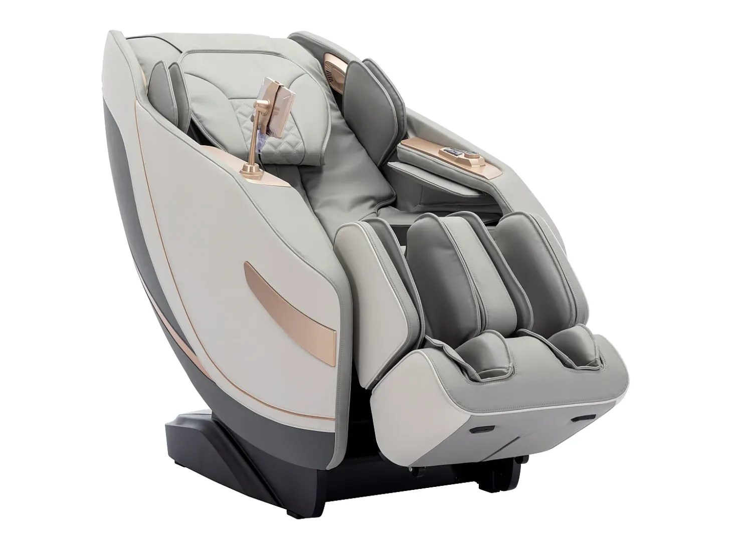 Cadeirão de massagens pele sintética, sistema gravidade zero cinza MOWATA