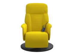 Cadeirão de massagens reclinável com apoio de pés veludo amarelo SHL342057