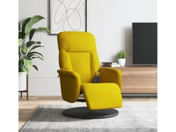 Cadeirão de massagens reclinável com apoio de pés veludo amarelo SHL342057