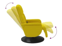Cadeirão de massagens reclinável com apoio de pés veludo amarelo SHL342057