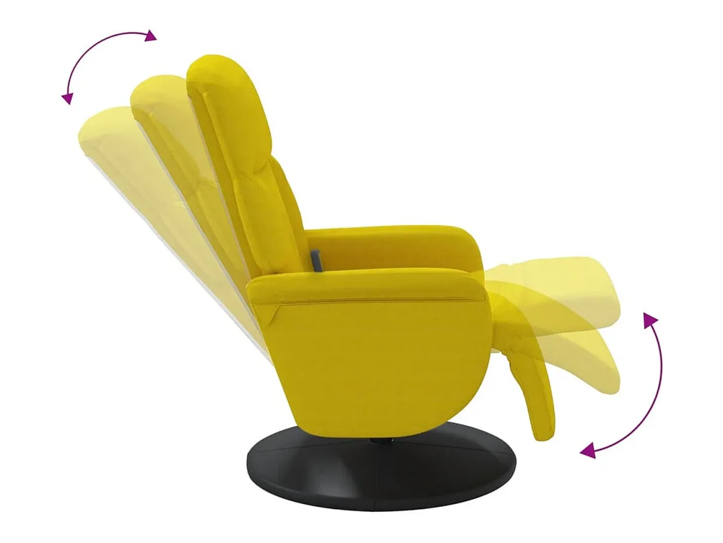Cadeirão de massagens reclinável com apoio de pés veludo amarelo SHL342057