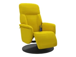 Cadeirão de massagens reclinável com apoio de pés veludo amarelo SHL342057