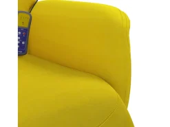 Cadeirão de massagens reclinável com apoio de pés veludo amarelo SHL342057
