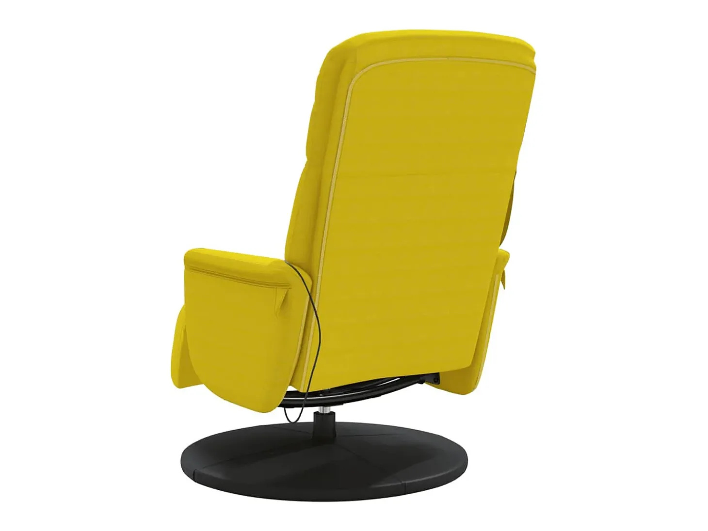 Cadeirão de massagens reclinável com apoio de pés veludo amarelo SHL342057