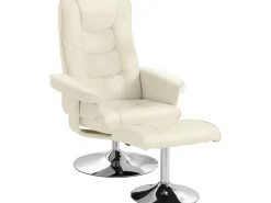 Cadeirão e banco reclináveis Springfield Creme