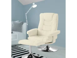Cadeirão e banco reclináveis Springfield Creme
