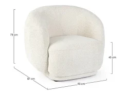 Cadeirão em tecido efeito bouclé natural - TECLA