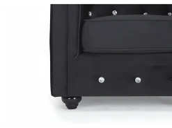 Cadeirão em veludo preto e botões cristal CHESTERFIELD