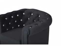 Cadeirão em veludo preto e botões cristal CHESTERFIELD