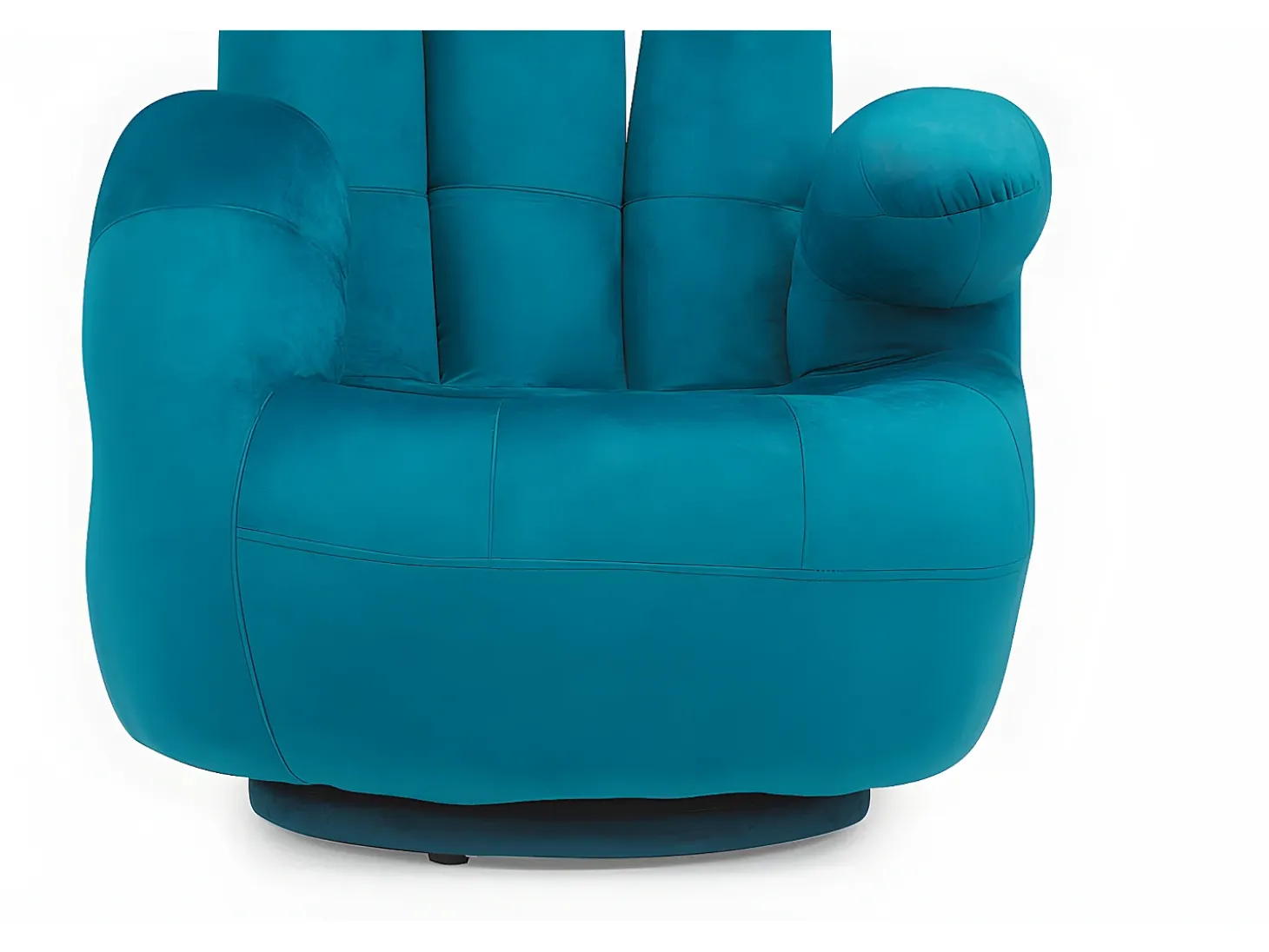 Cadeirão giratório em forma de mão em veludo Azul esverdeado - CATCHY
