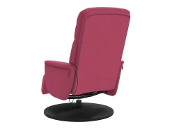 Cadeirão massagens reclinável comapoio pés veludo vermelho tinto SHL429927