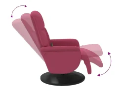 Cadeirão massagens reclinável comapoio pés veludo vermelho tinto SHL429927