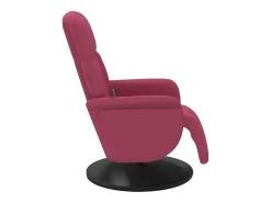 Cadeirão massagens reclinável comapoio pés veludo vermelho tinto SHL429927