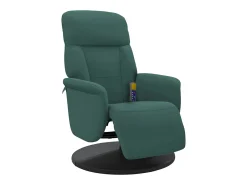 Cadeirão massagens reclinável com apoio pés veludo verde-escuro SHL174696