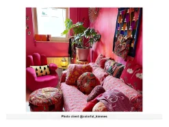 Cadeirão mão giratório em veludo Fucsia - CATCHY