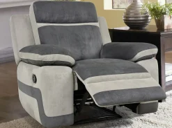 Cadeirão relax em microfibra Antracite e cinza claro - TALCA