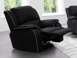 Cadeirão relax em microfibra Preto - HERNANI