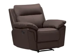 Cadeirão relax manual em pele de búfalo Castanho - PAKITA