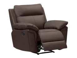 Cadeirão relax manual em pele de búfalo Castanho - PAKITA