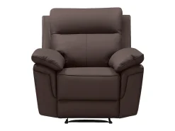 Cadeirão relax manual em pele de búfalo Castanho - PAKITA