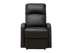 Cadeirão relax manual em pele sintética Castanho - ISAO