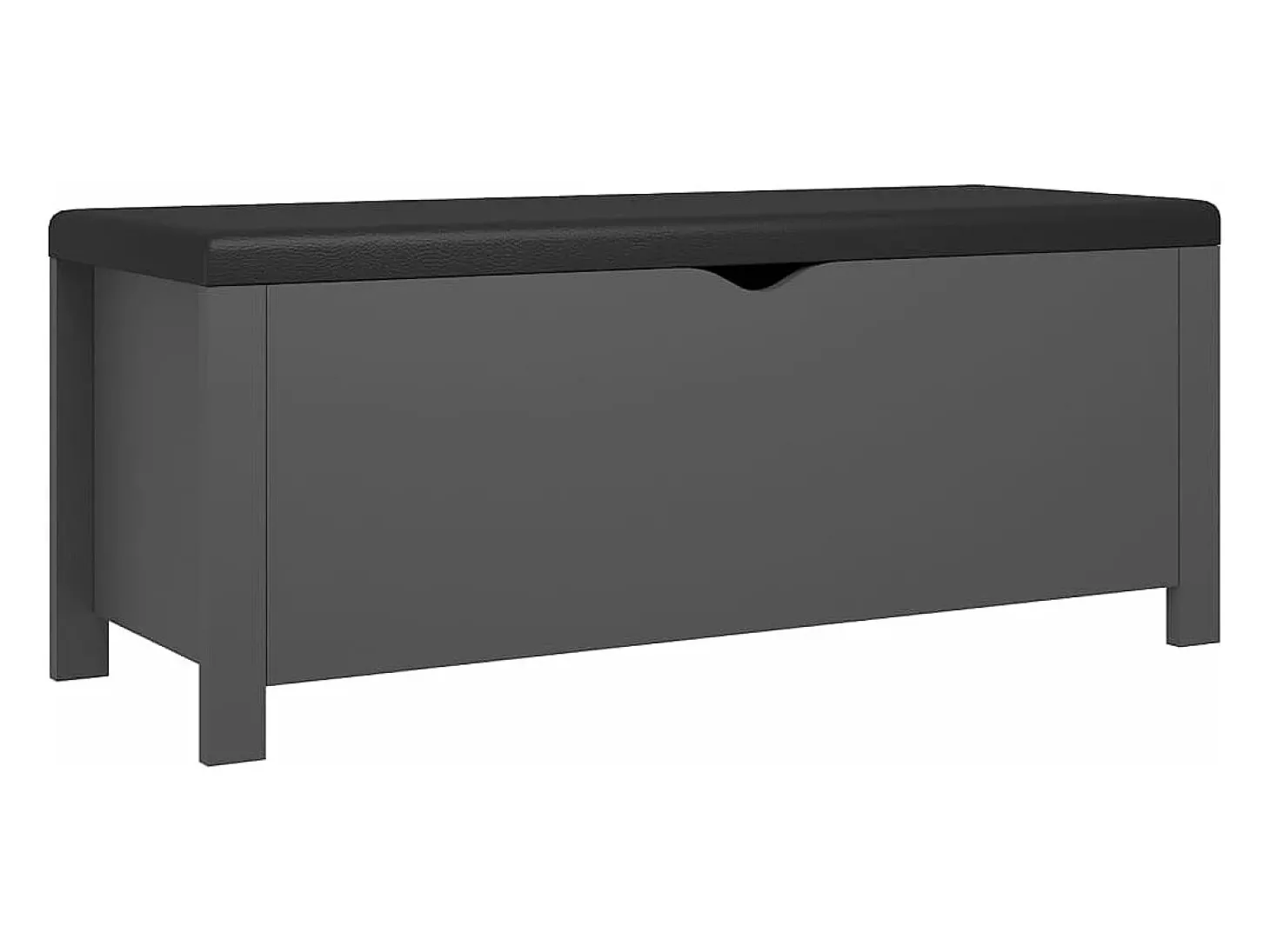 Caixa arrumação c/ almofadão contraplacado 105x40x45 cm cinza