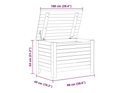 Caixa arrumação c/ tampa RANA 100x49x54 cm pinho maciço branco