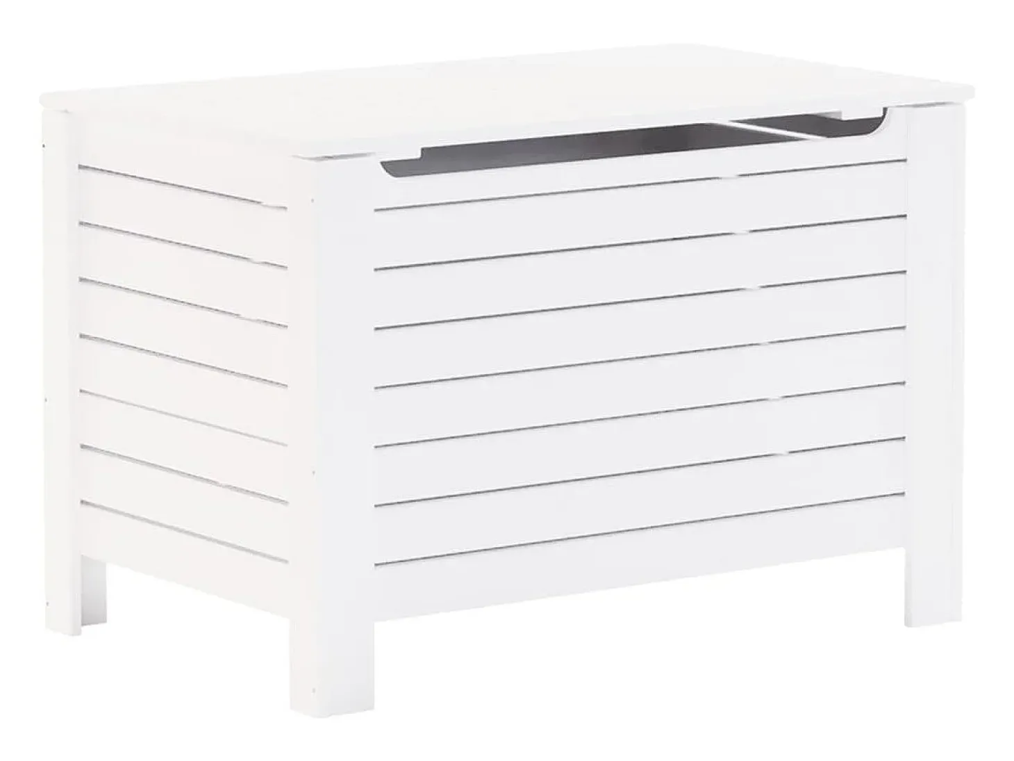 Caixa de arrumação c/ tampa RANA 80x49x54cm pinho maciço branco PT701375