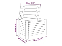 Caixa de arrumação c/ tampa RANA 80x49x54cm pinho maciço branco