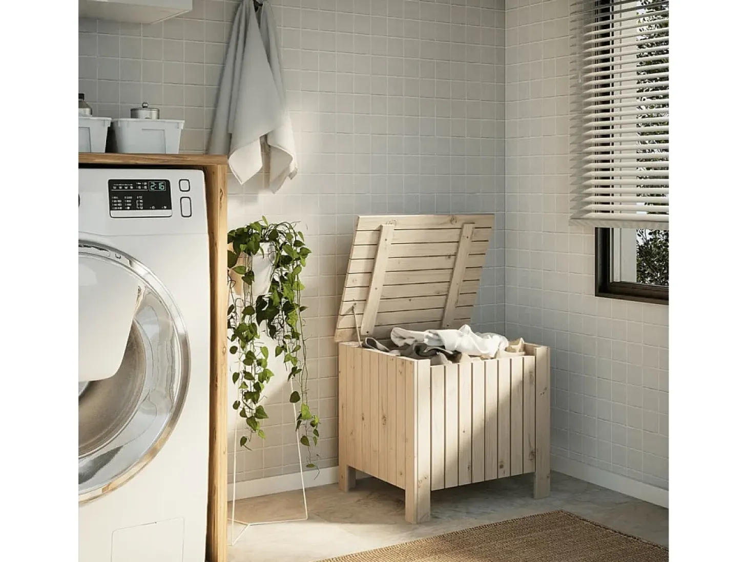 Caixa de arrumação com tampa RANA 60x49x54 cm pinho maciço PT452673