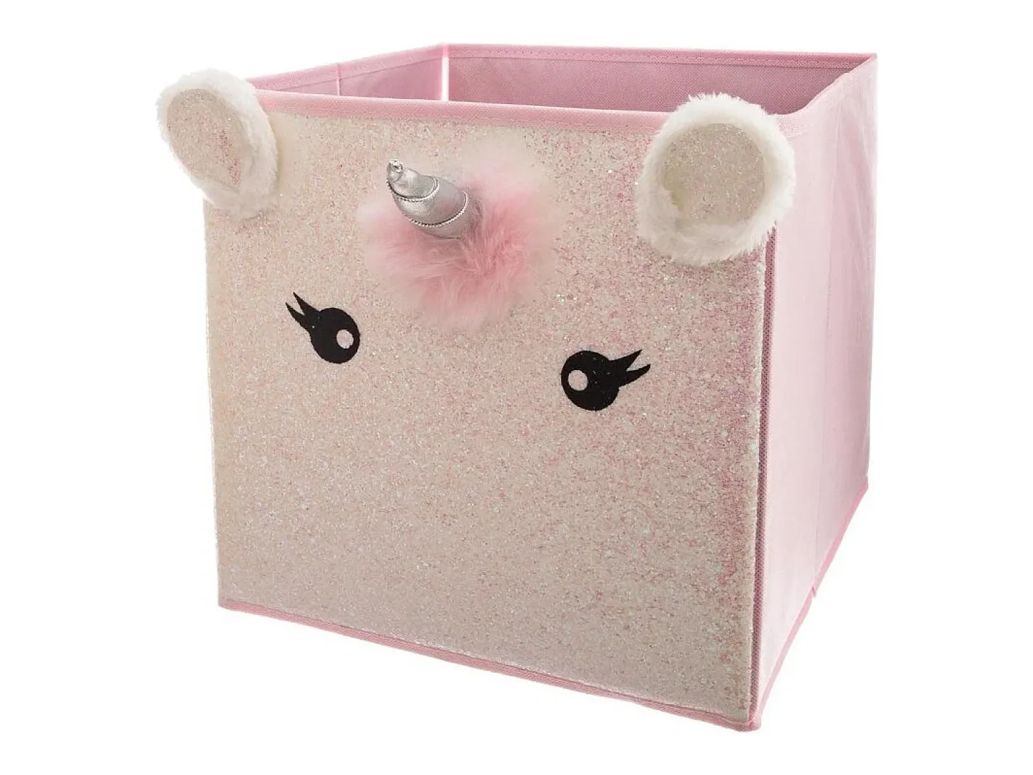 Caixa de arrumação em cartão rosa 31x29x29cm