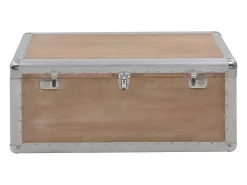 Caixa de arrumação madeira de abeto maciça 91x52x40 cm castanho