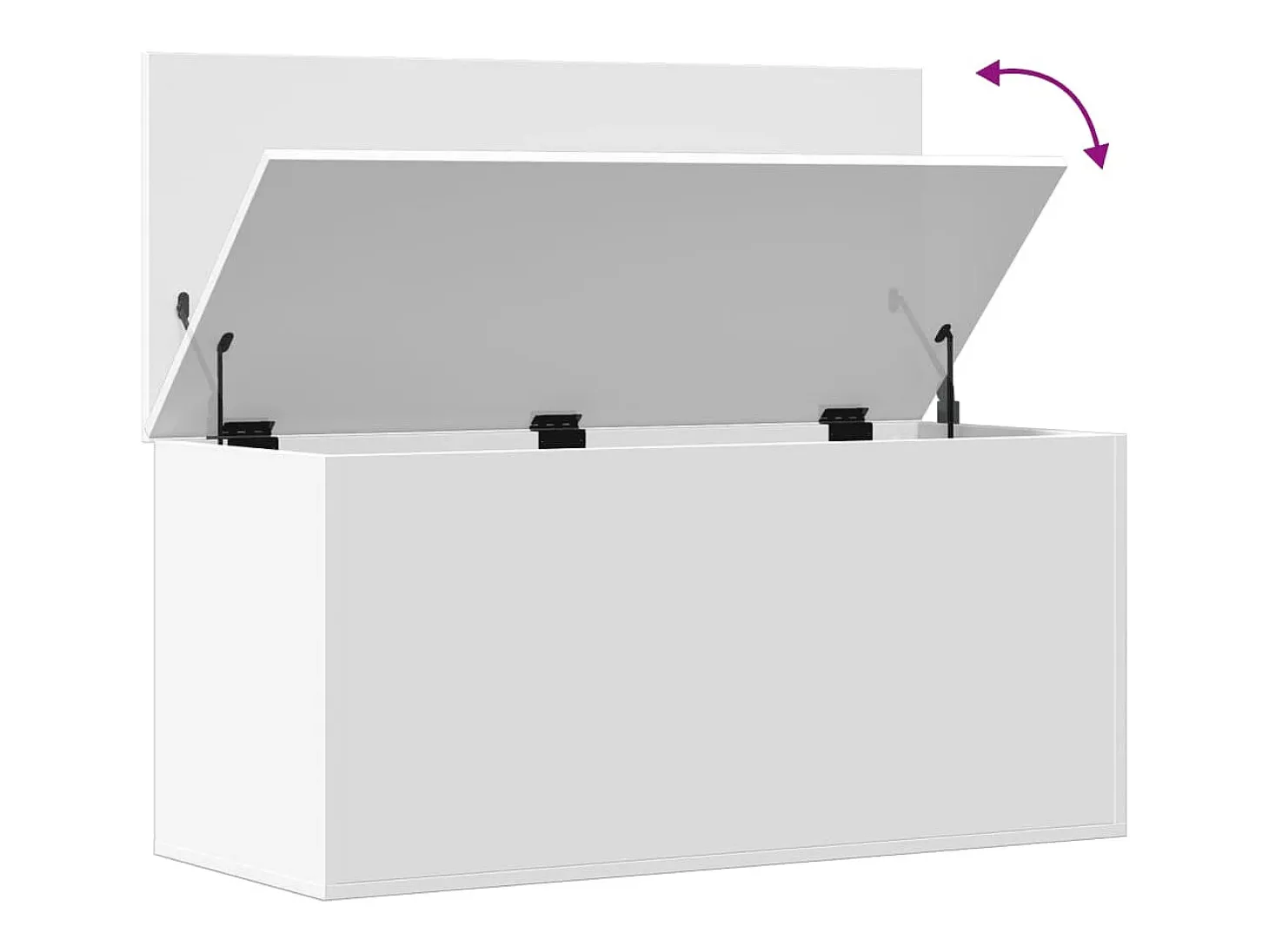 Caixa de arrumação 100x42x46 cm derivados de madeira branco