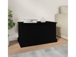 Caixa de arrumação 70x40x38 cm derivados de madeira preto PT415734