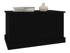 Caixa de arrumação 70x40x38 cm derivados de madeira preto PT415734