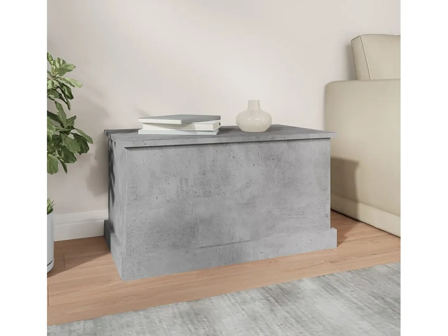 Caixa de arrumação 70x40x38 cm derivados madeira cinza cimento PT215677